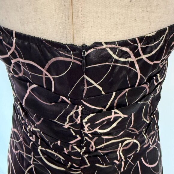 Vintage 00's Halter Dress Y2k Black Brown Circles by Harolds Size 6 Knee Length - Picture 10 of 10